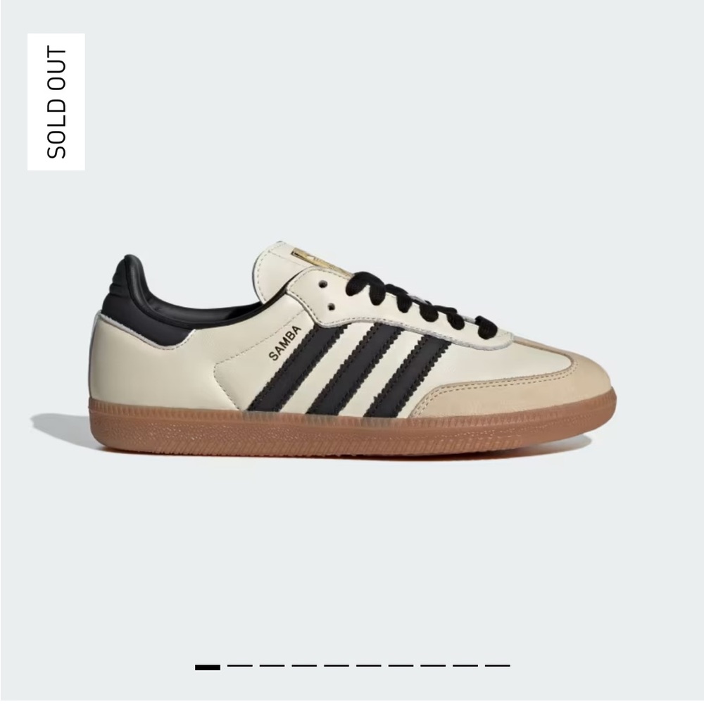 Adidas Samba Cream and Black Sneakers size 4.5 women’s